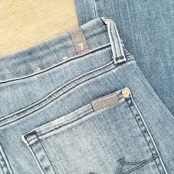 7 for all Mankind Women's Mid Rise Straight Leg - Boot cut Denim Jean's sz 29 - Picture 3 of 14